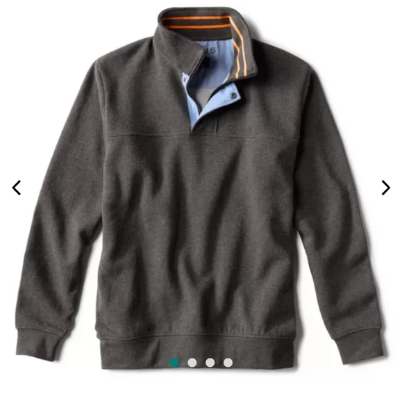 Orvis Men's Signature Quarter Zip Sweatshirt Grey Size XL - Picture 5 of 16